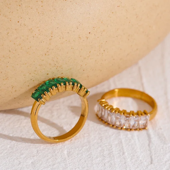 Chic Stainless Steel Color CZ Ring - Picture 6 of 8